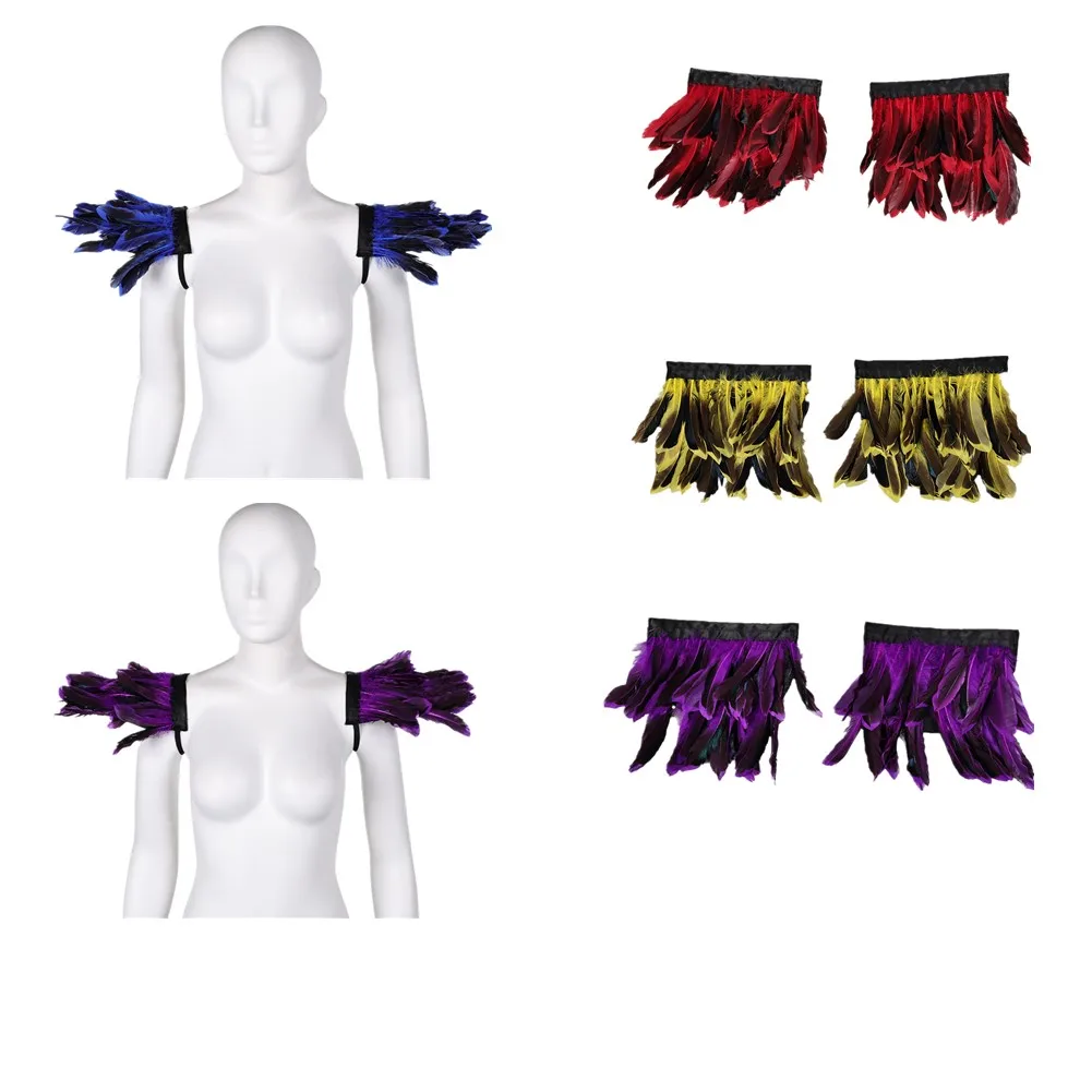 Pena Cape Combinando Roupas De Halloween, Acessórios Traje De Carnaval, Trajes De Desempenho De Palco, Várias Cores