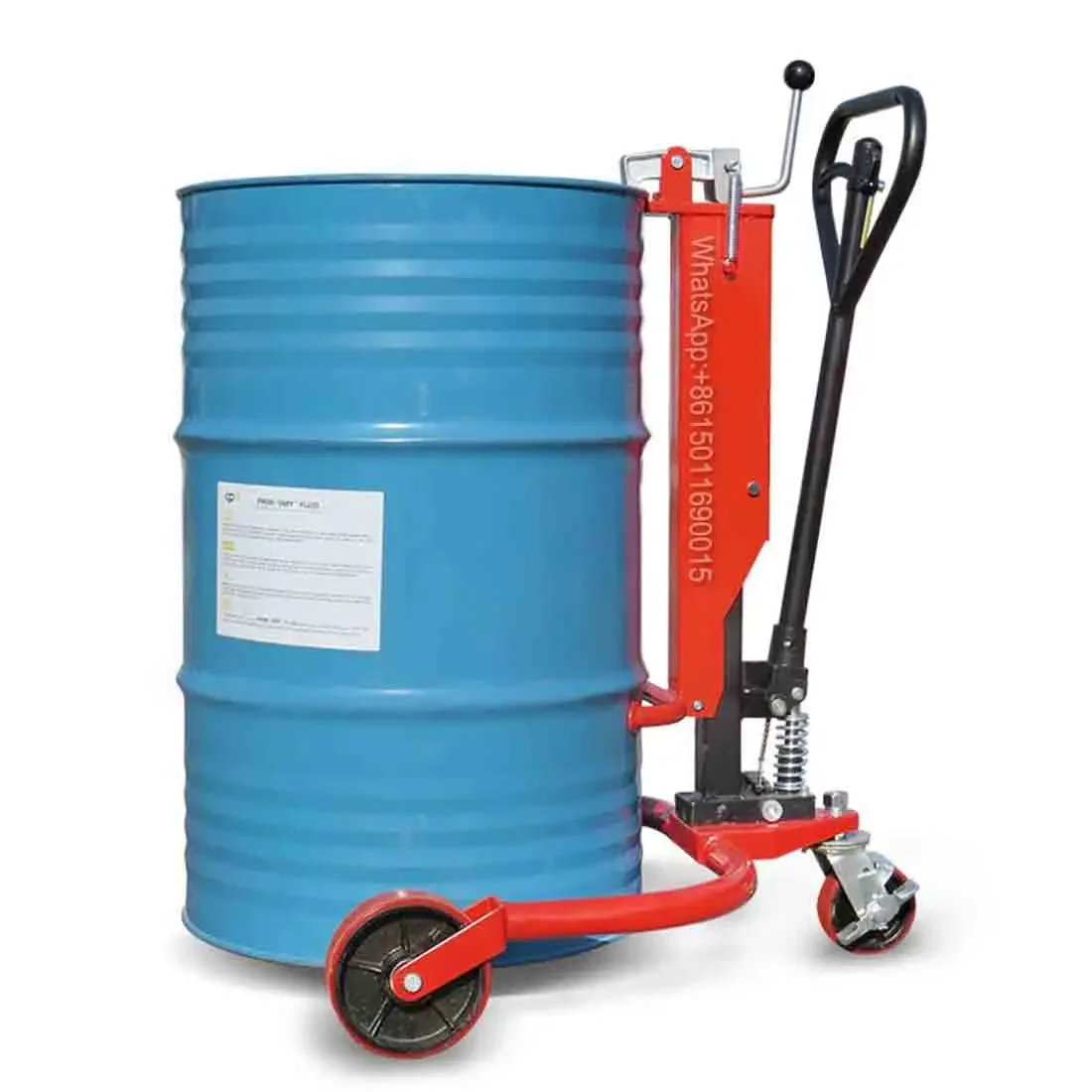 Trolley oil barrel handling iron barrel loading and unloading manual hydraulic forklift pull 350KG