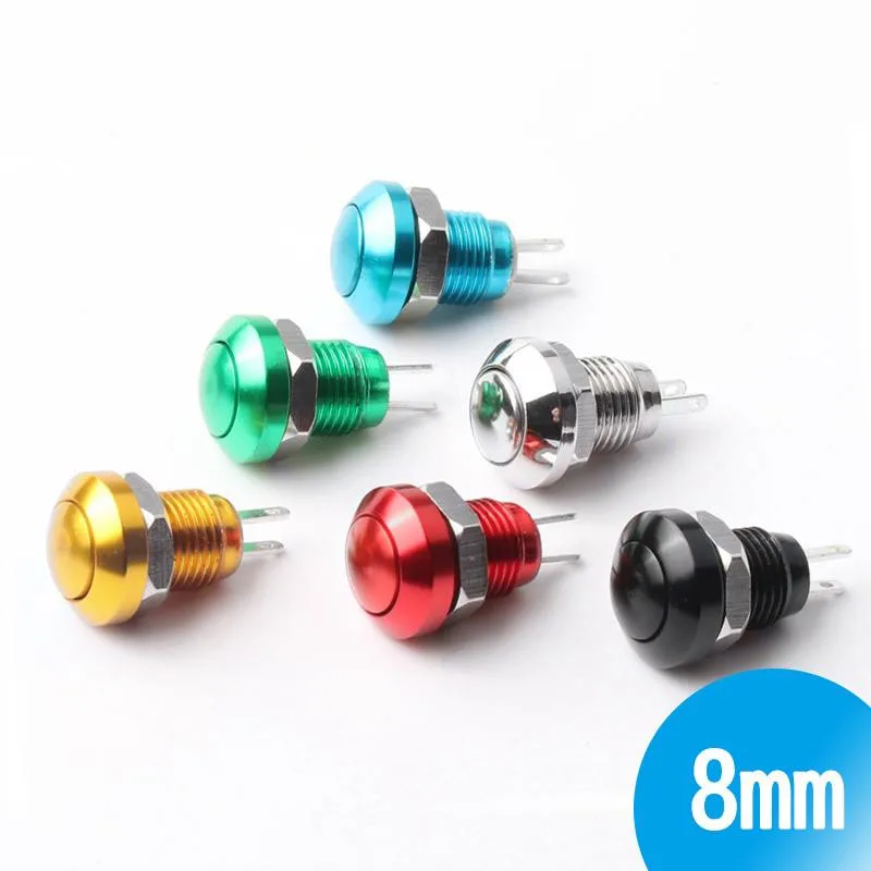 

8mm Instantaneous Metal Horn Doorbell Color Button Switch Waterproof Car Engine PC Power Start Starter