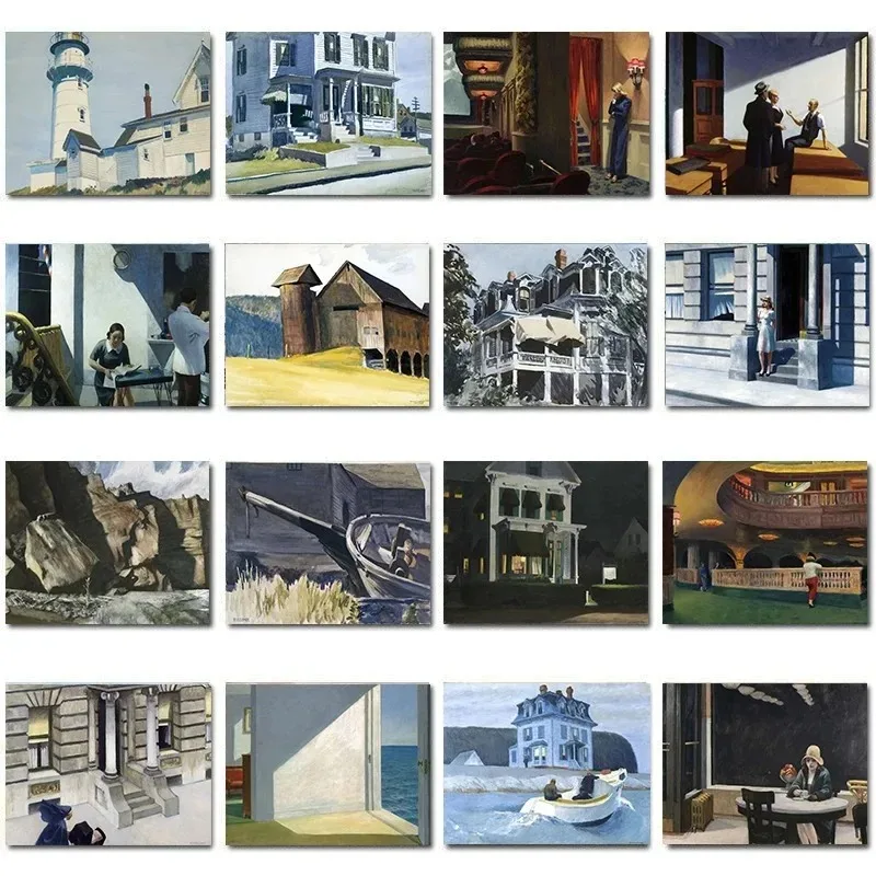 Edward Hopper Realistic Master Artwork Poster Life Landscape Artwork Canvas Painting Wall Pictures for Room Home Office Decor