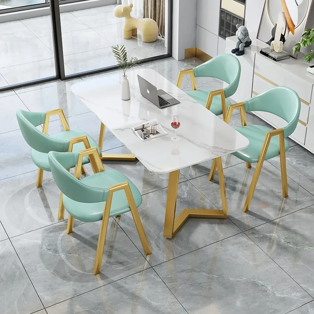 Party Simple Dining Tables Gold Mental Legs Floor Dressing Dining Tables Rectangle Design Silla Playa Kitchen Low Furniture