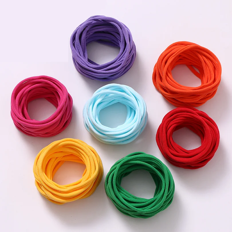 100Pcs/Lot Baby Girl DIY Stretchy Skinny Nylon Girl Elastic Supper Soft Headband Baby Accessories Infant Headwear Baby Items