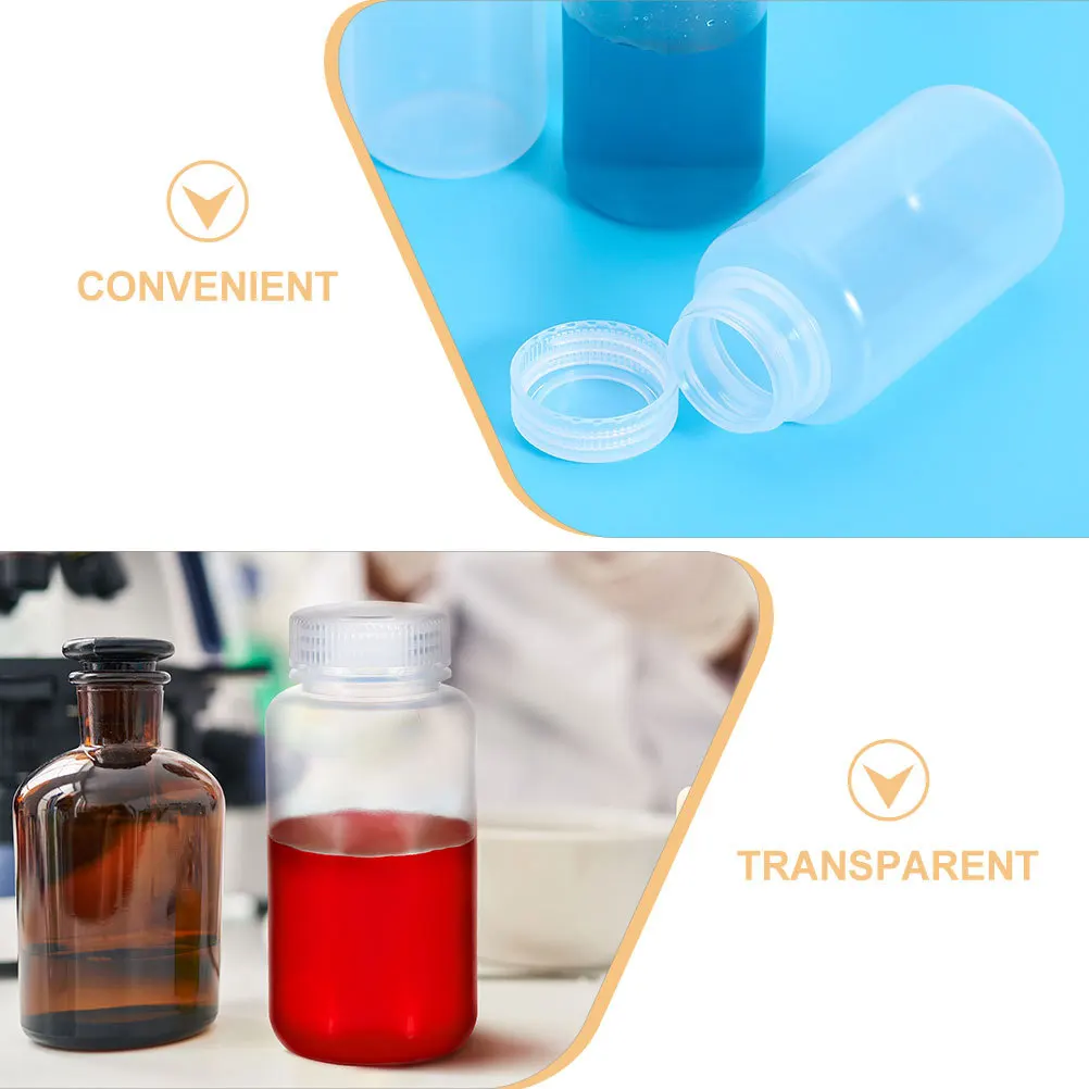8pcs Reagent Bottle Laboratory Plastic Wide Mouth Leakproof Container For Lab Use High Temperature Resistant Storage Bottles