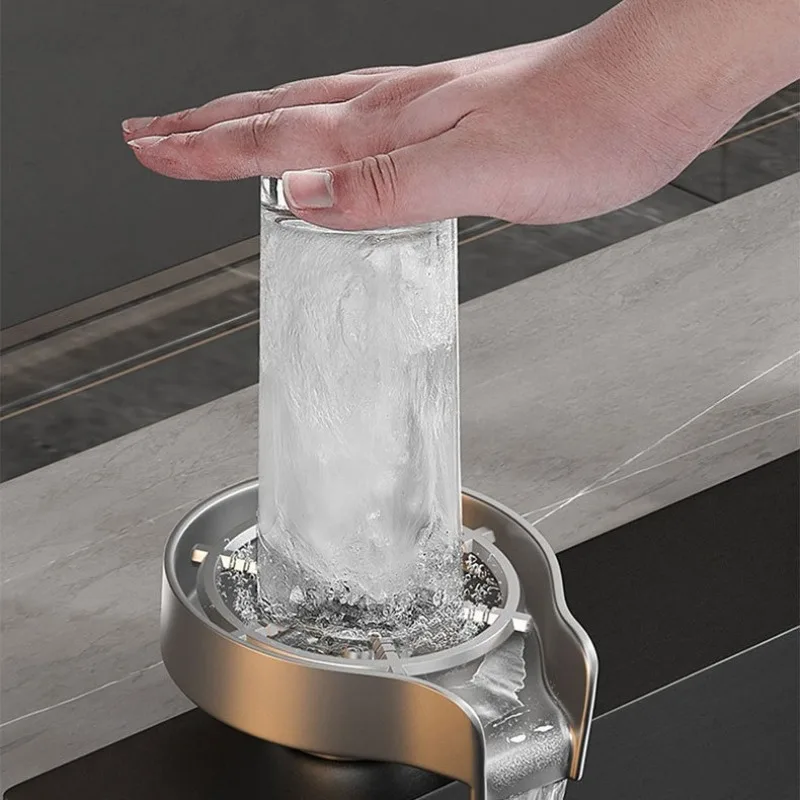 

High Pressure Glass Rinser Stainless Steel Durable Convenient Cleaning Automatic Cup Rinser Kitchen Bathroom Accessories