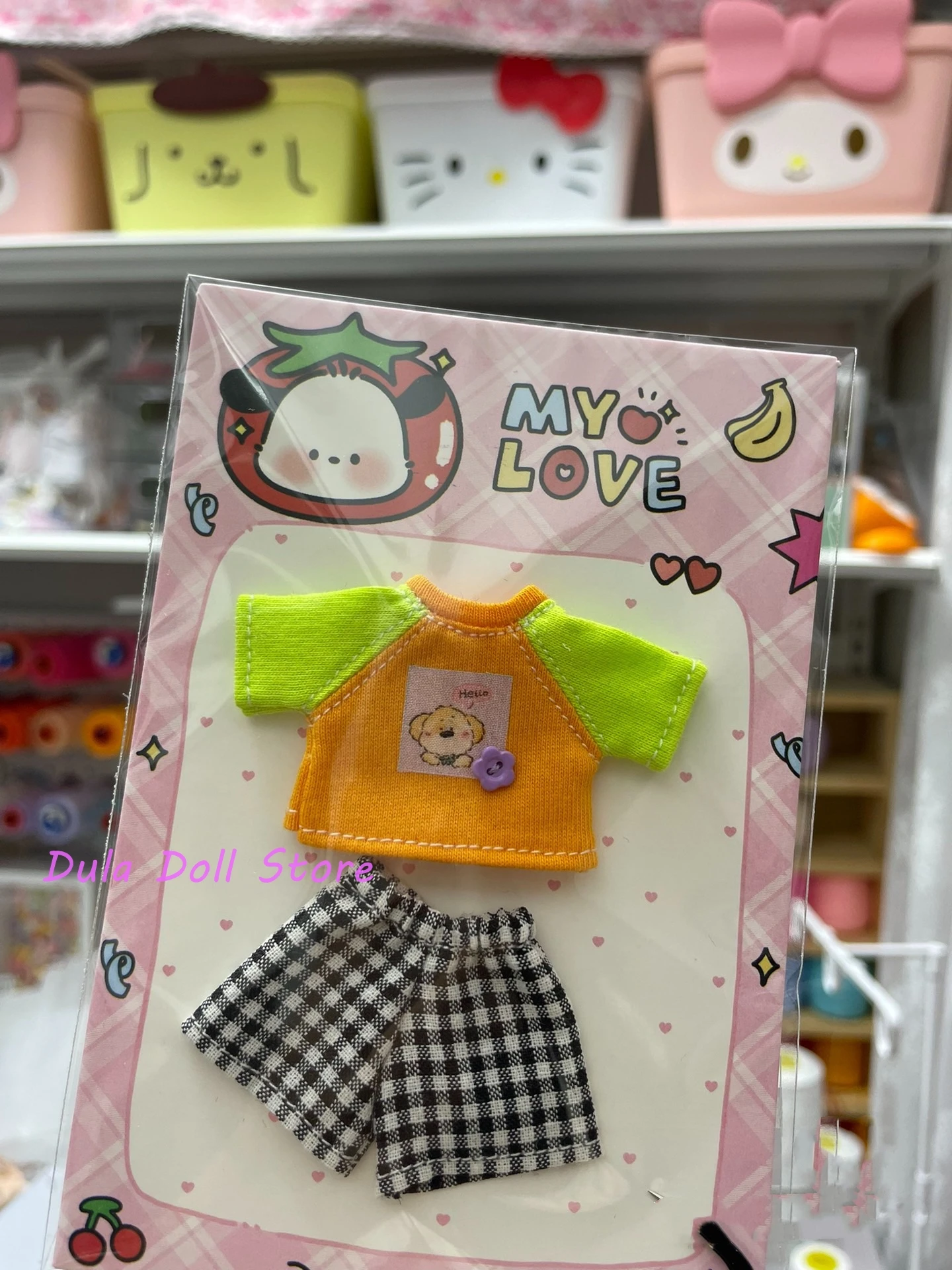 Dula Doll Clothes Dress Raglan shorts set Ob11 gsc Doll Accessories