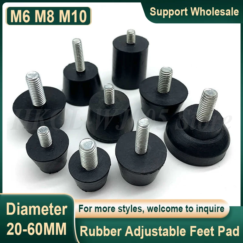 

Screw In Rubber Adjustable Feet Pad M6 M8 M10 Adjustable Height Furniture Legs Foot Pad Table Chair Leg Pad Floor Protector