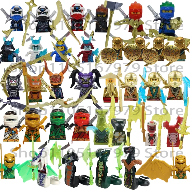 

Ninja Figure Building Blocks Nya Lloyd Lord Garmadon E Mr. Skull Wizard Moro Omega Chokun Anime Doll Model Brick Kid Toys