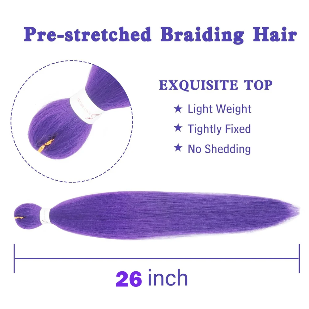 Perruque de costume d'anime tressée violette longue de 26 pouces – Perruque de costume d'apparence naturelle élevée pour la fête d'Halloween, le cosplay