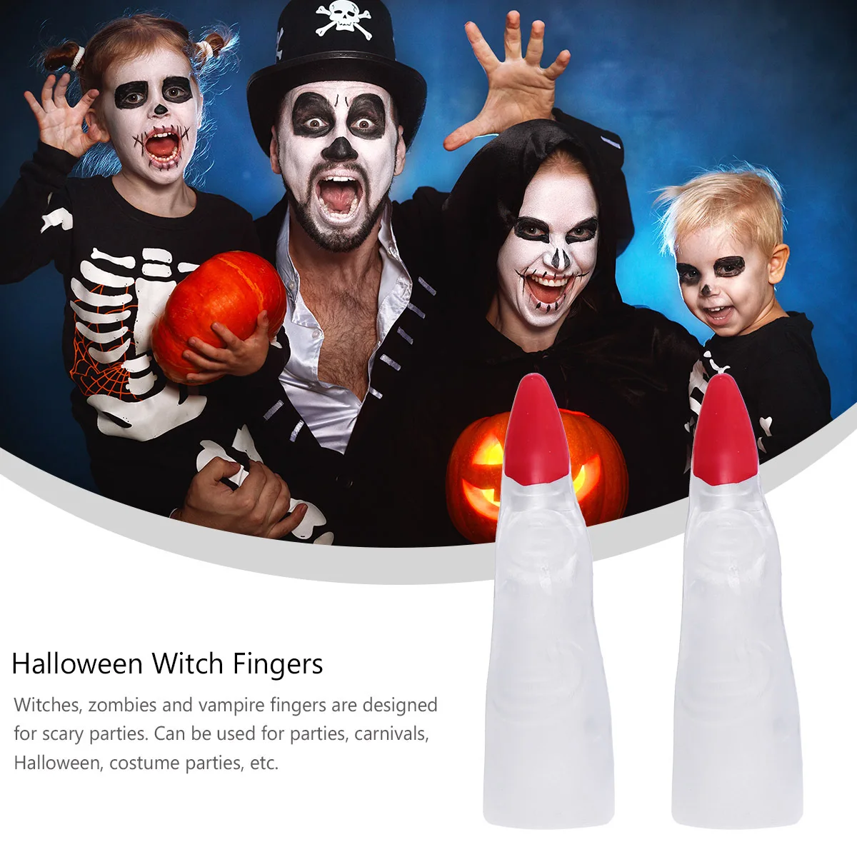 30Pcs Fake Fingers Nail Scary Vivid Luminous Halloween Props Zombie Nails Cover for Costume Party Fake Fingers Nail