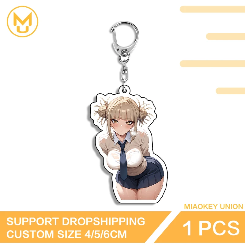 Alluring Strong Muscle Girls Toga Himiko Key Chains Hot Selling Lightweight Double Sided Props Beautiful Trendy Accessories