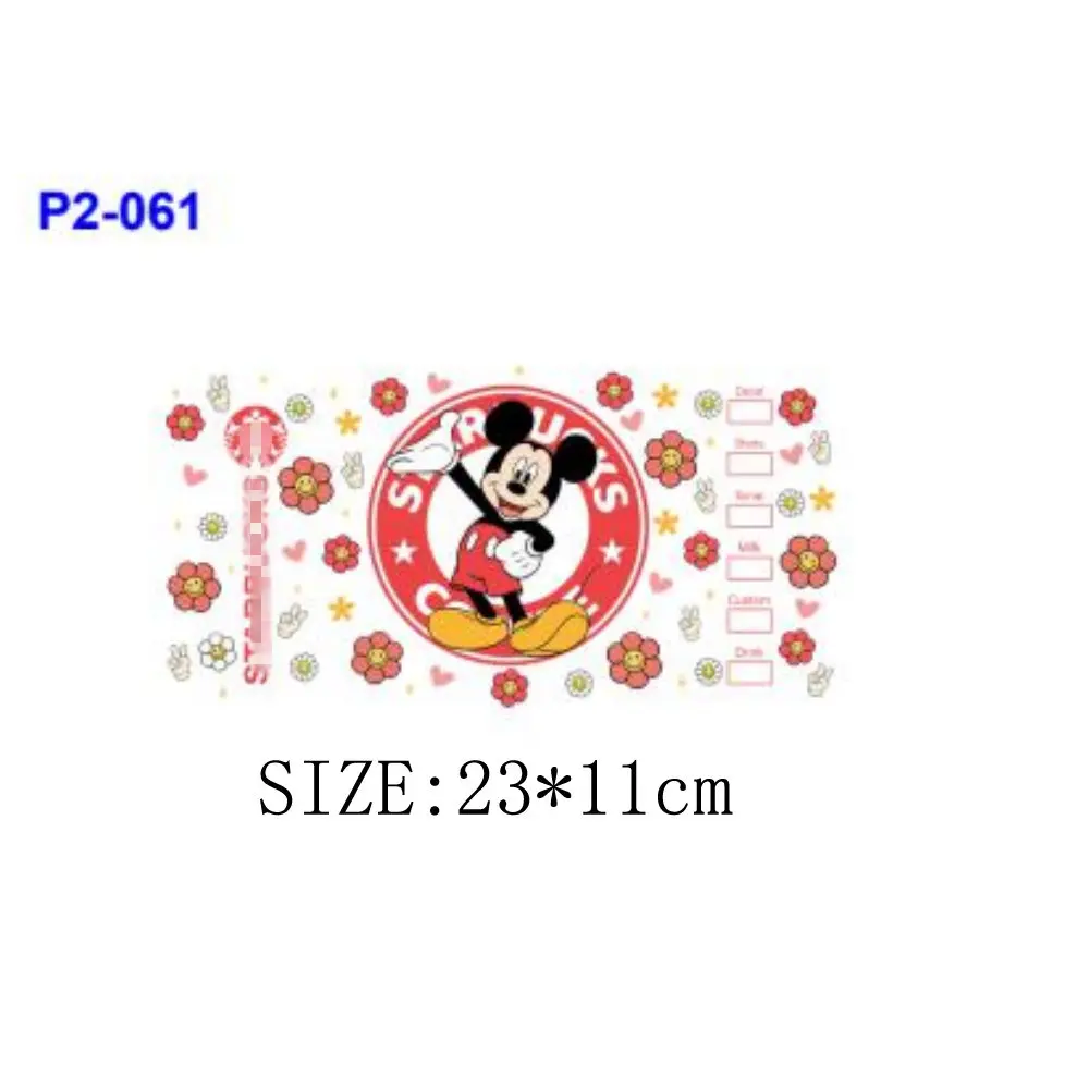 1pcs Minnie mouse Donald Duck 16OZ UV DTF Cup Wraps Transfer Sticker For Glass Libbey Can Selfadhesive DIY Custom