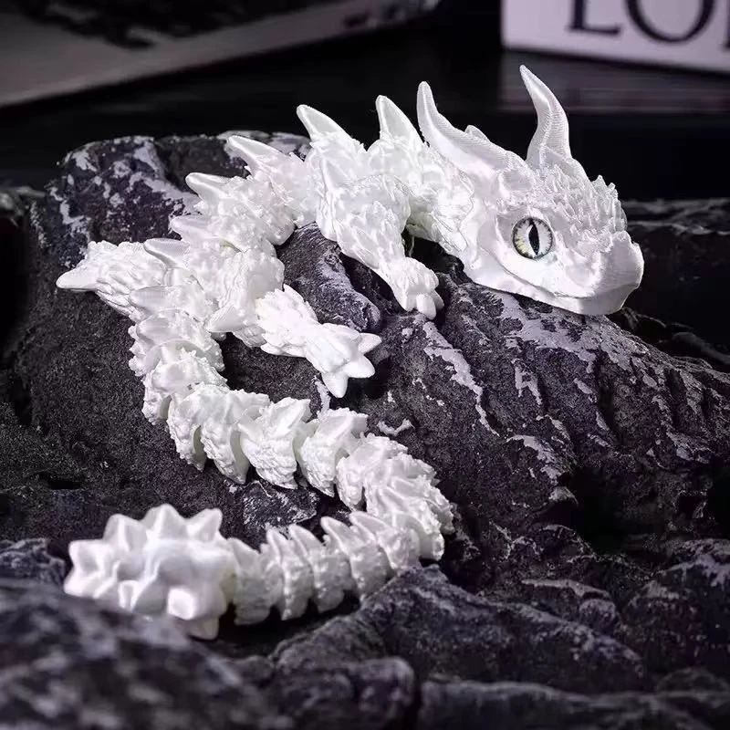 3D Printed 22CM Magic Dragon Movable Jointed Simulation Dragon for Desktop Decorations Adult Children Toys Crafts Gifts