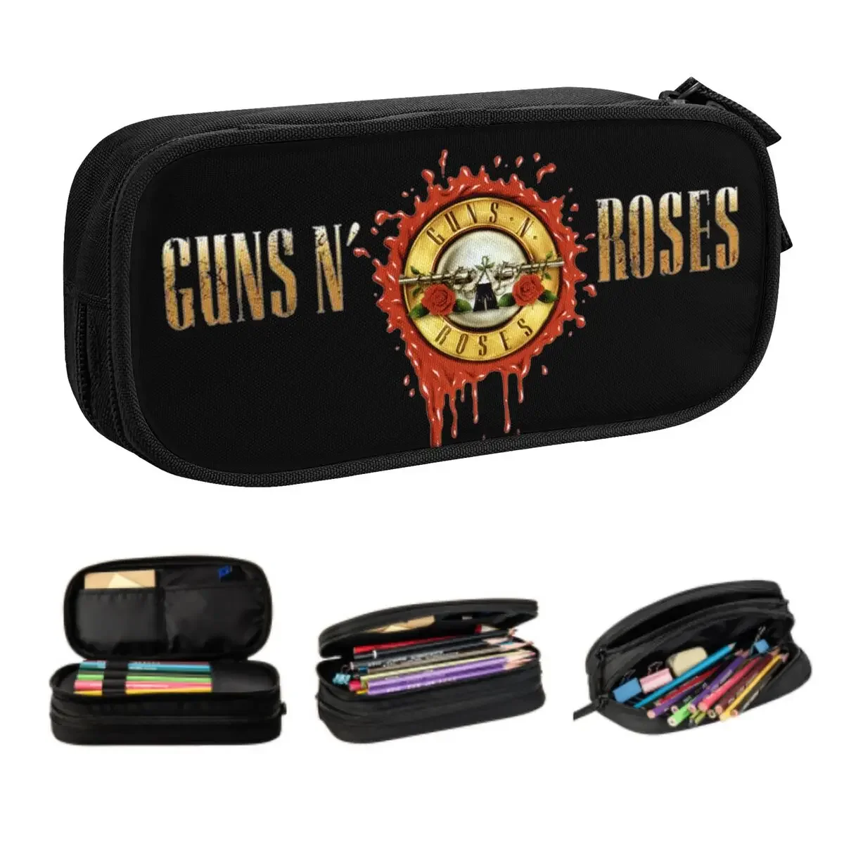 Band Korean Pencil Case Boy Girl Big Capacity Bullet Logo Pencil Box Students Stationery