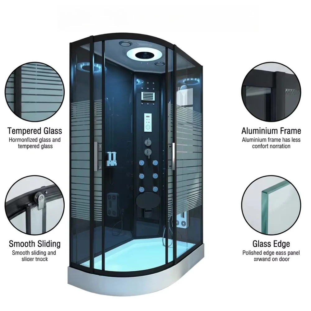 Manufacturer direct sales aluminum shower room tempered glass shower room with frame sliding shell