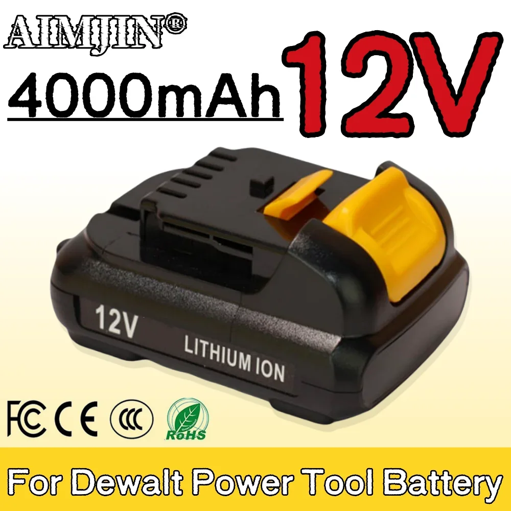 Replacement For Dewalt 12V 4000mAh Lithium-ion Batteries DCB120 DCB127 DCB121 DCB100 DCB101 DCD700 Power Tools Battery