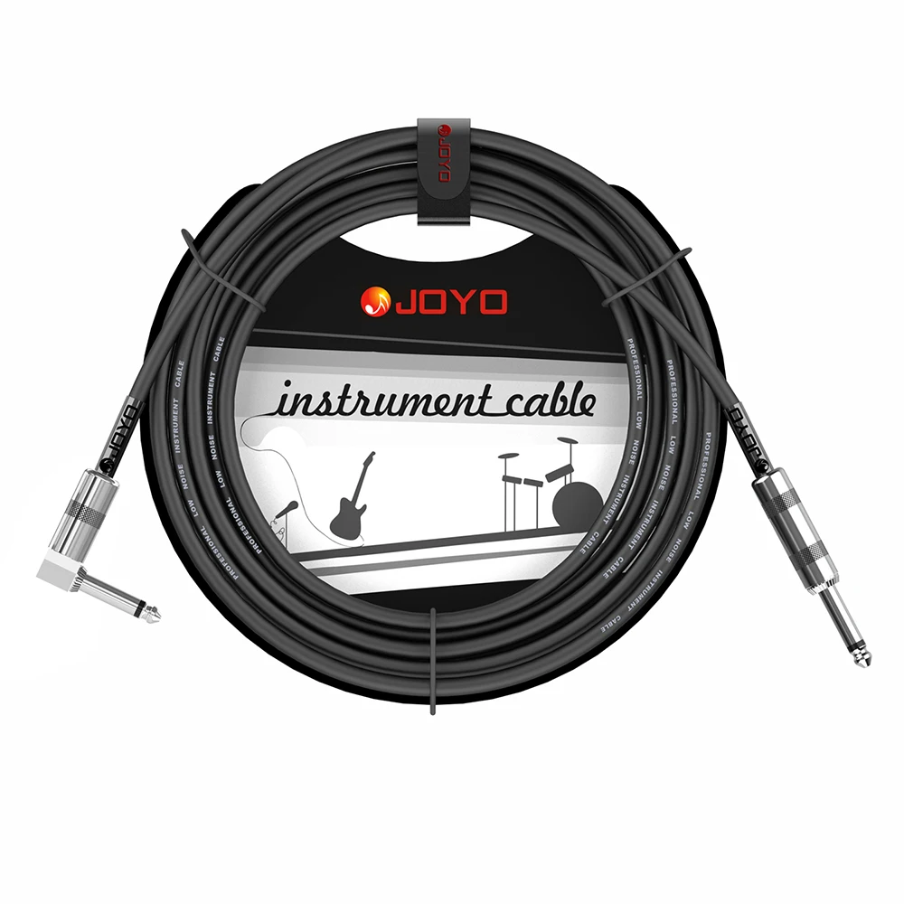 JOYO CM-12 kabel gitar pengurang derau instrumen Audio profesional kabel Amp gitar Bass dengan konektor sudut kanan 1/4 inci