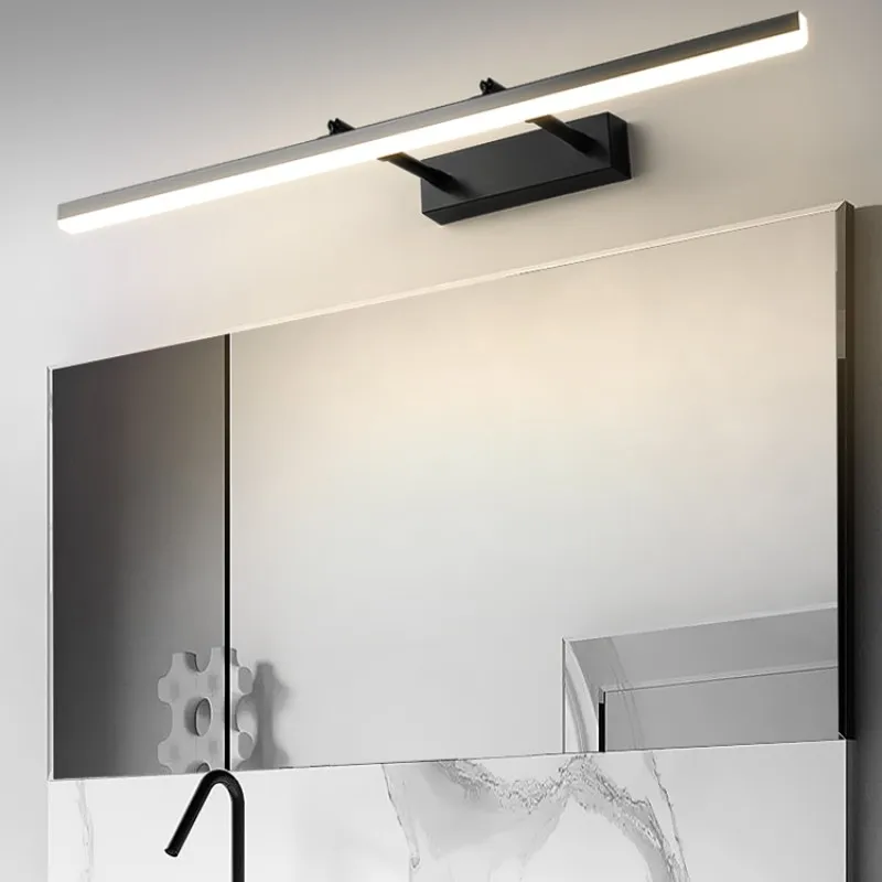 LED Mirror Lamp Bathroom Wall Light Nordic Simple Waterproof Anti-fog Cabinet Lamp Retractable Rotary Mirror Lighting Bedroom