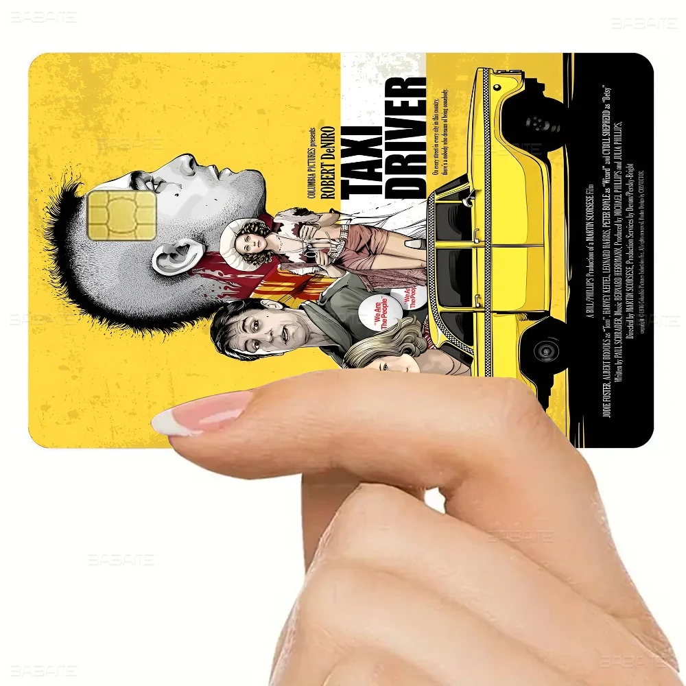 سائق سيارة أجرة أنيمي تنفق أو حفظ قذيفة مضحكة على قبالة رقيقة جدا لا تتلاشى ملصق غطاء الجلد لبطاقة الائتمان الخصم