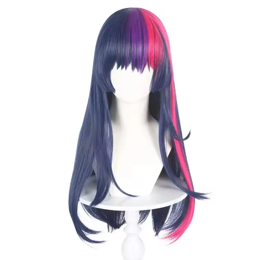 Anime Twilight Sparkle Wigs Long Striaght Blue&Purple&Pink Cosplay Wigs for Women Girls Heat Resistant Synthetic Hair Halloween