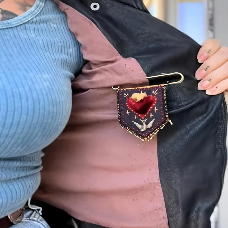 

Защитите карман надежды, исцеляющий очаровательный чехол, брошь на булавке, кристалл для хранения любовных писем, духовная защита, амулет, подарок