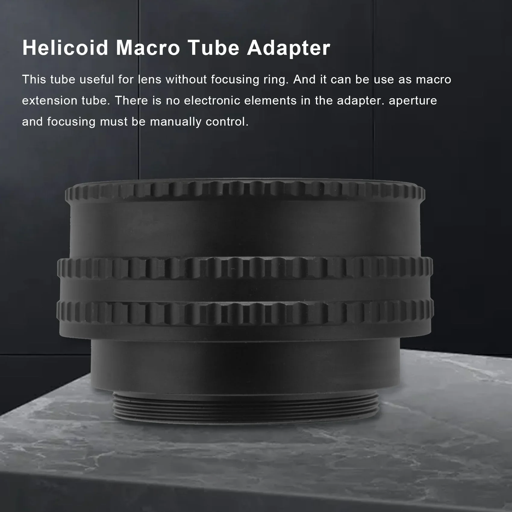 Adaptador de tubo macro helicoidal de enfoque ajustable con lente M42 a M42, 17mm a 31mm