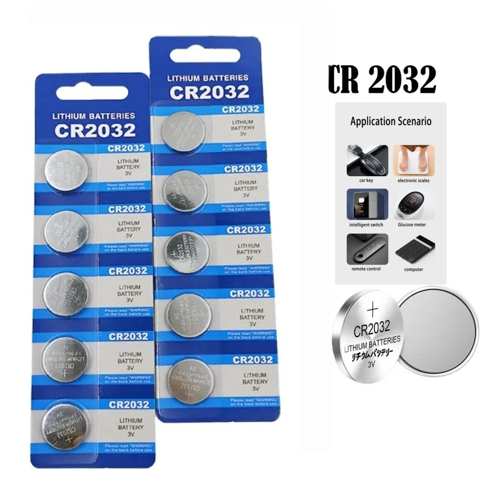 

2-60PCS CR2032 Button Battery 3V Lithium Cell for Car Key Remote Watch Toy, CR 2032 Coin Battery NEW