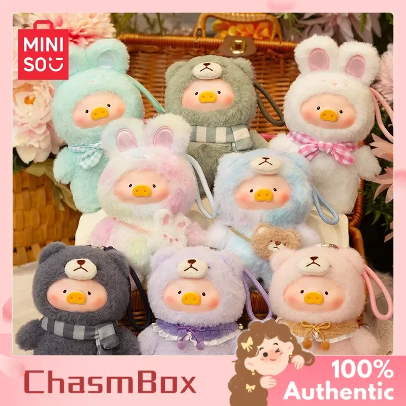 Véritable Lulu Pig Joyful Time Series vinyle en peluche boîte aveugle porte-clés intéressant Mini poupée d'action pour porte-clés et cadeau