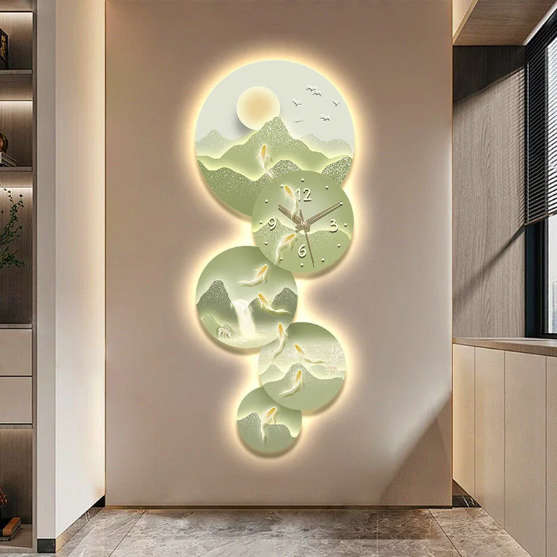 ^Chinese Style Minimalist Wall Clocks Living Room Led Aesthetic Design Wall Clocks Nordic Simple Relogio De Parede Home Decor