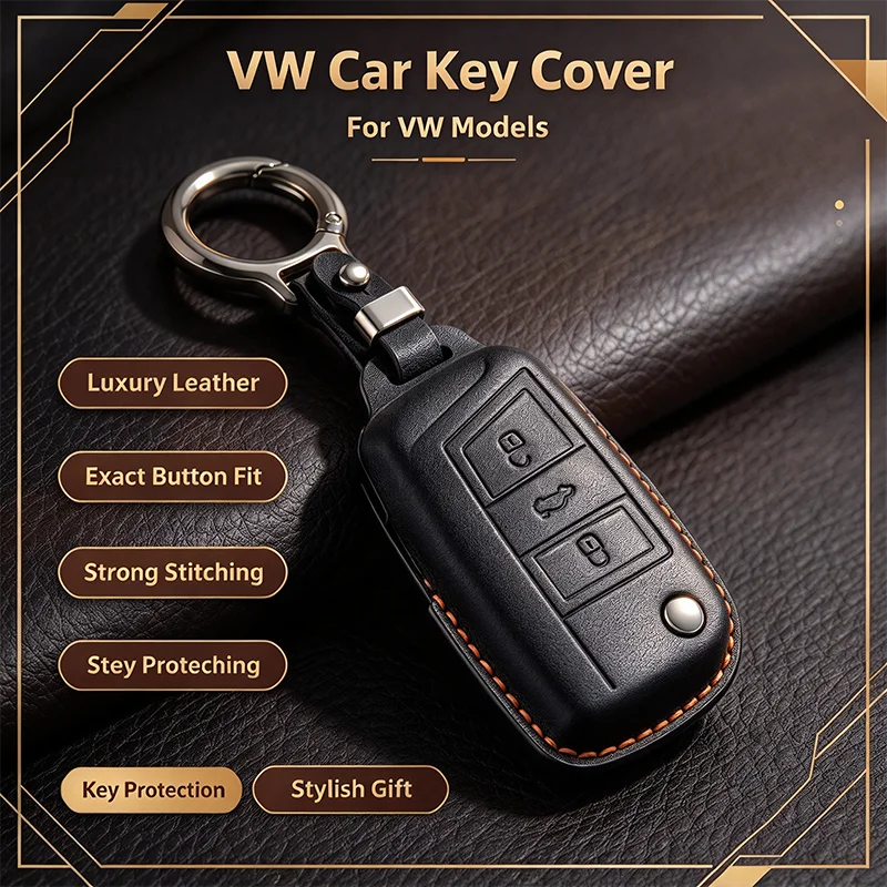 Car Key Case Cover Key Fob Buckle For VW Magotan Passat CC Sagitar Polo Bora Tharu Tayron Lavida Tiguan L T Roc