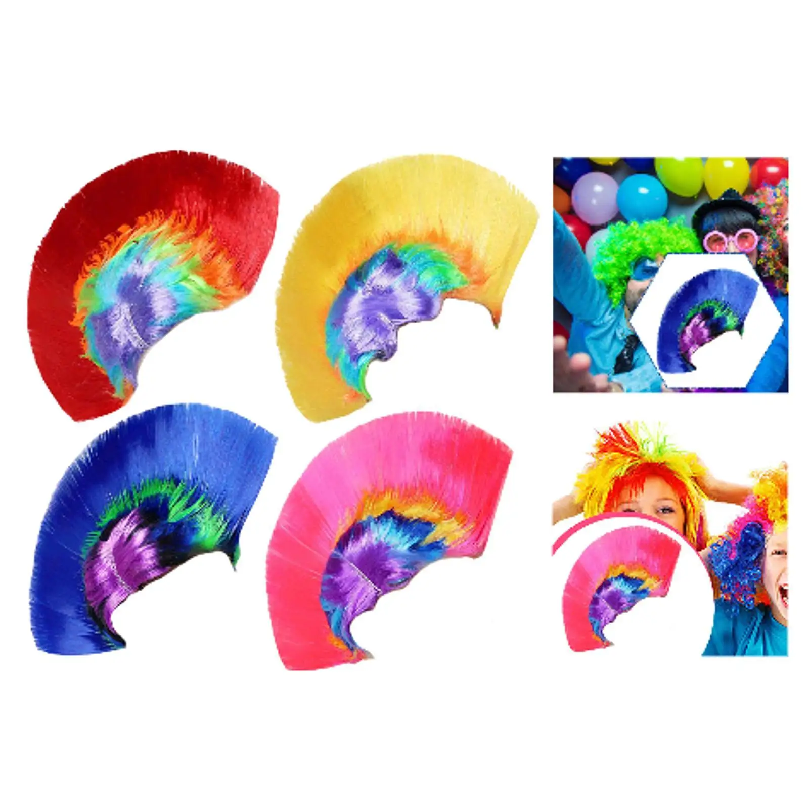 Festa Rainbow Mohawk para festa de aniversário, festival de performance de palco de dança