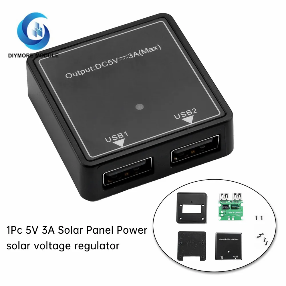 5V3A Dual USB Smart Voltage Regulator Solar Panel Mobile Power Voltage Controller