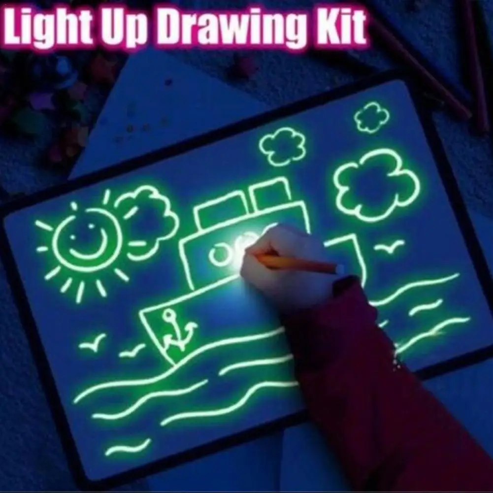 Magic Drawing Board For Kids Glow Magic Fluorescent Drawing Board Light Drawing Pad Drawing Children's Graffiti Drawing Board