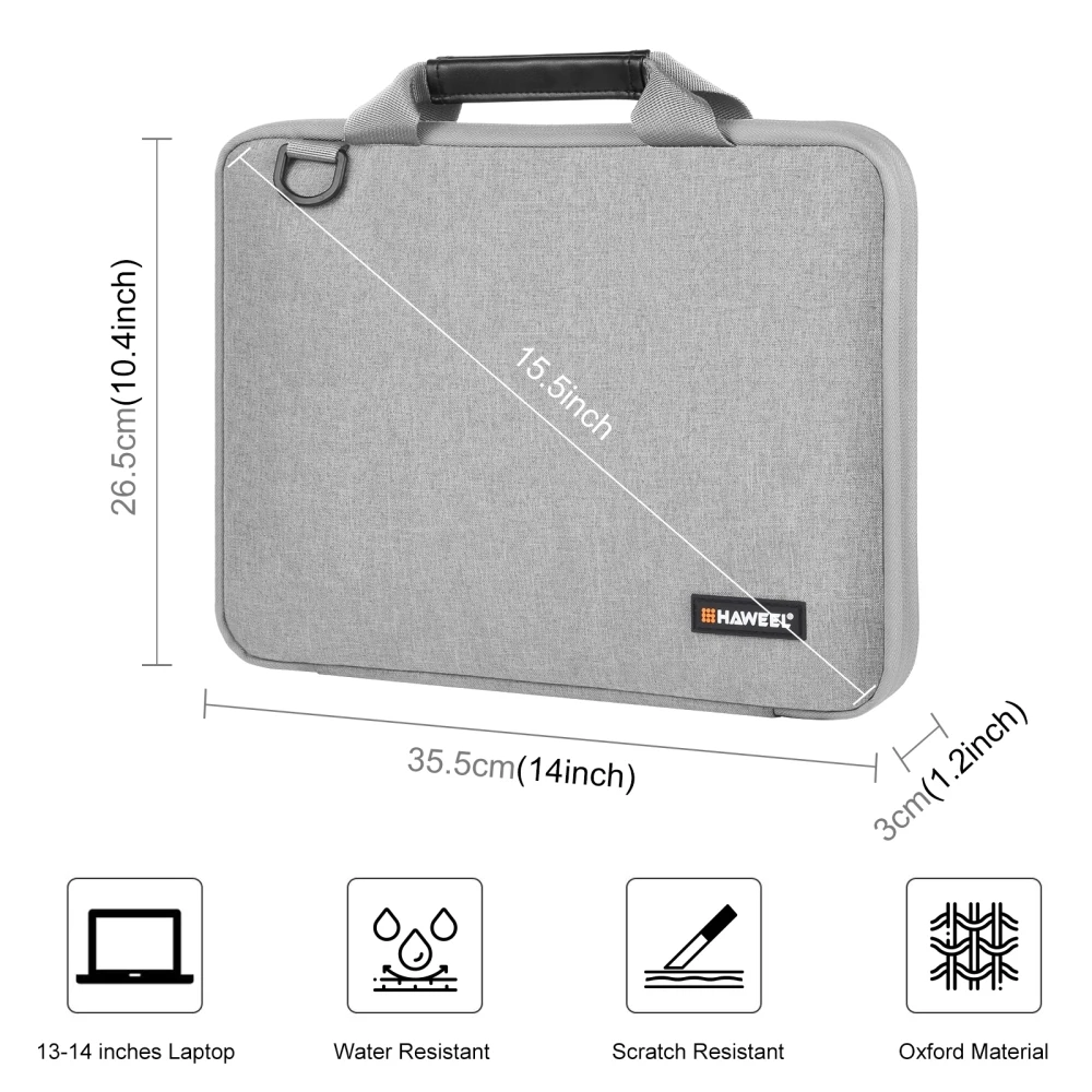 HAWEEL 13-16inch Briefcase Crossbody Laptop Bag Waterproof Notebook Case Sleeve For Macbook,Lenovo ,ASUS,HP Computer Handbag