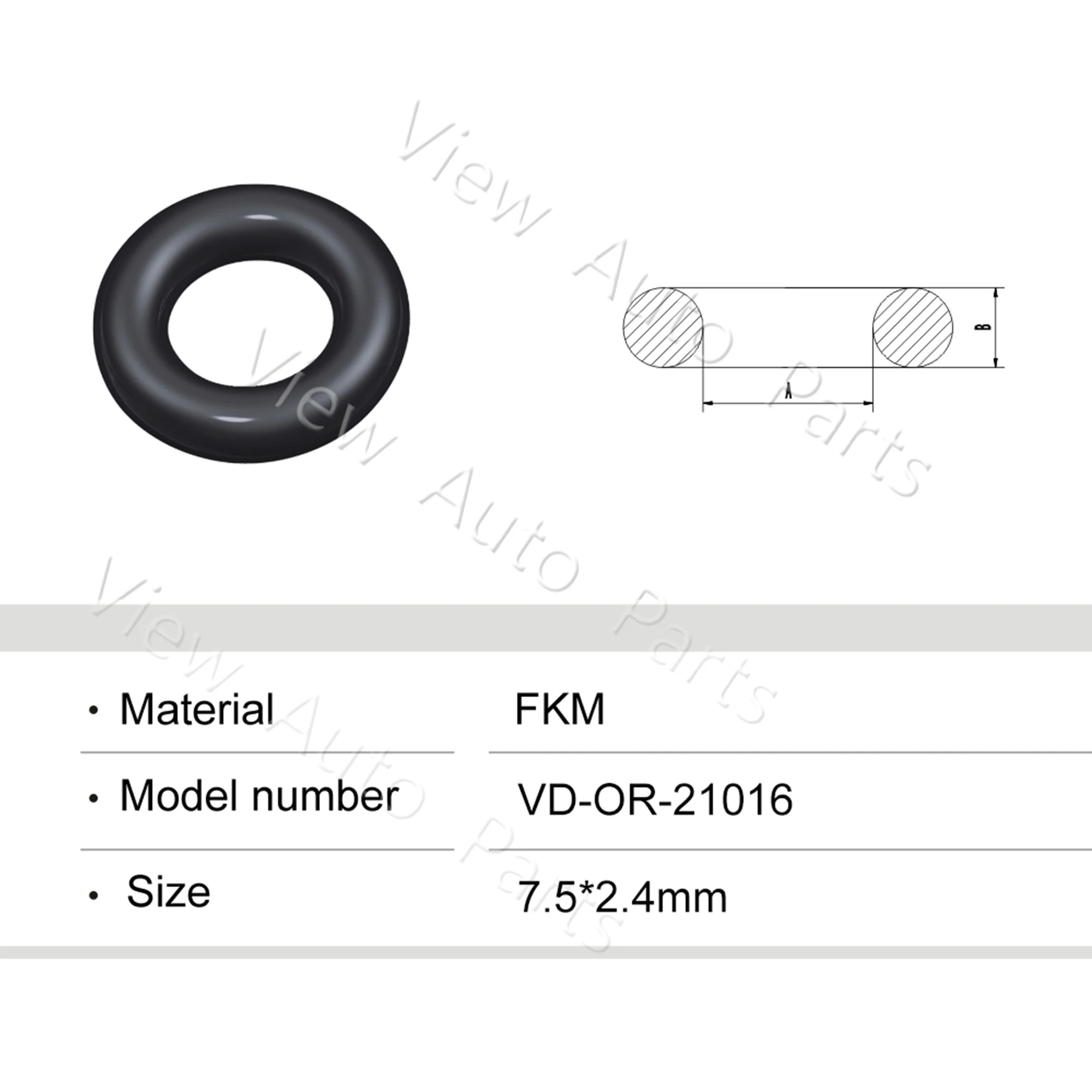 

20 pcs Fuel Injector Rubber O Rings Top Quality Fuel Injector Repair Kits 7.5*2.4mm VD-OR-21016