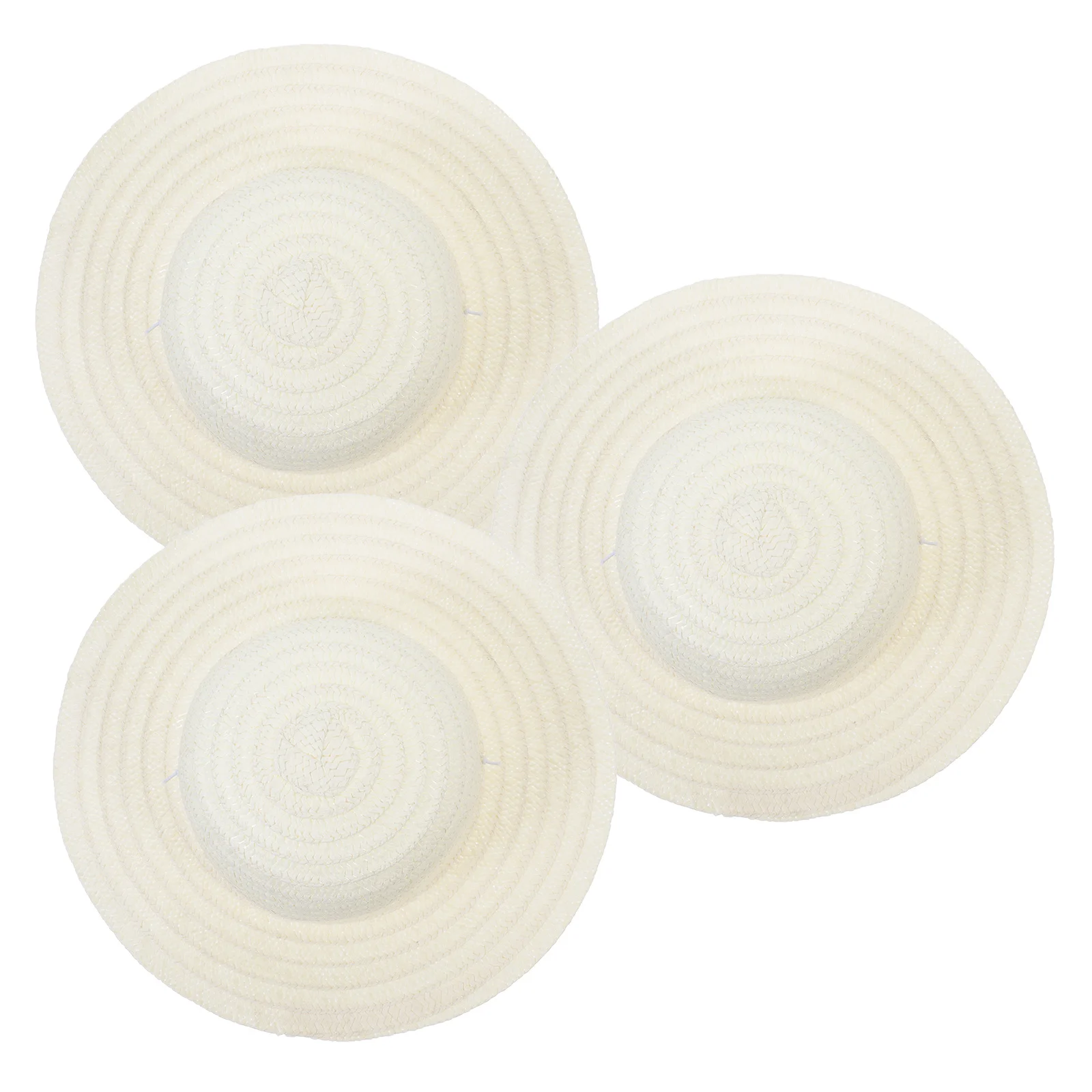 3 قطعة قبعة القش الصغيرة DIY الدعامة المنسوجة الحرفية زخرفة للمنزل ديكور حديقة صغيرة المشهد اللوحة مشروع الديكور فكرة