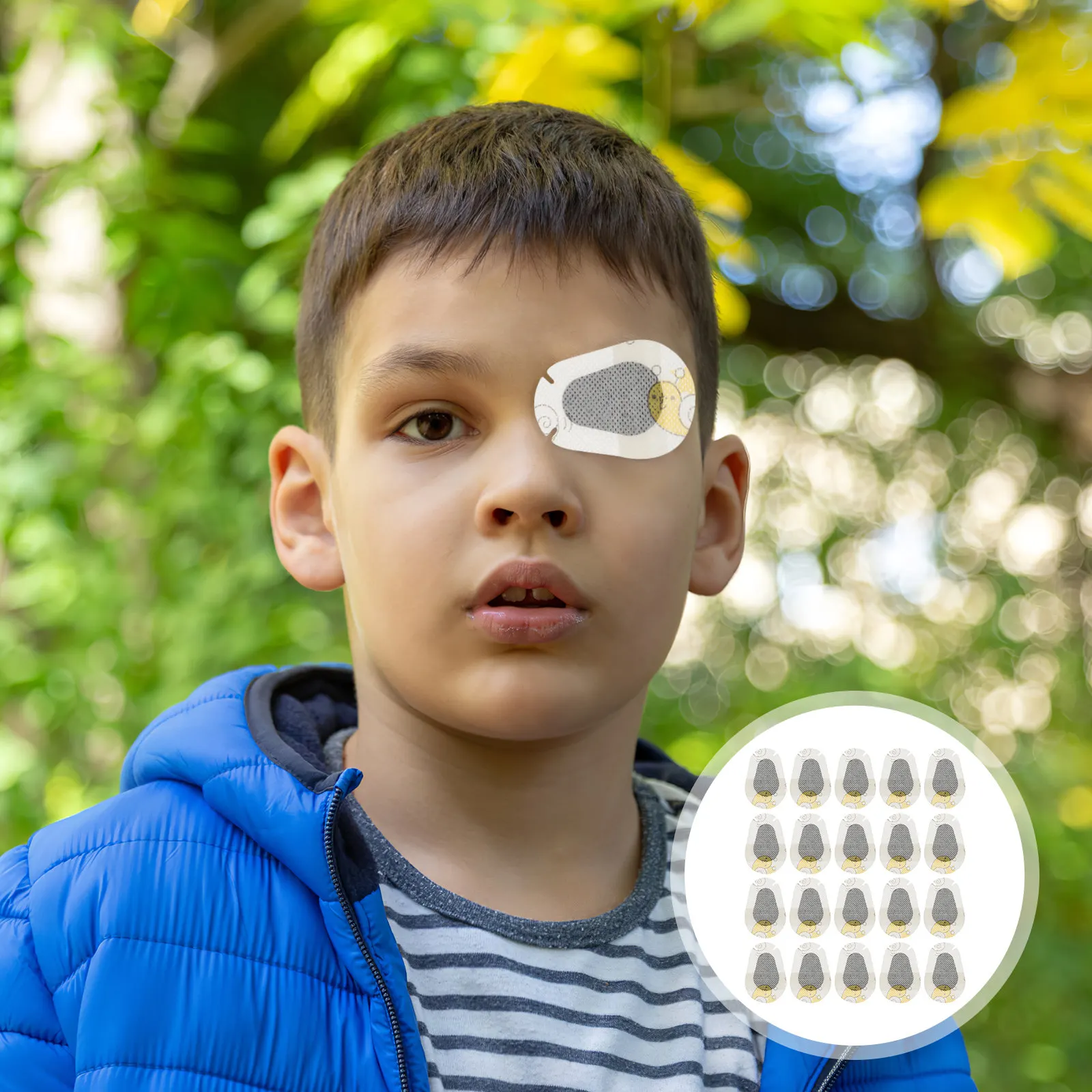 

20Pcs Amblyopia Eye Patches Unique Design Orbital Shape Complete Covering Effective Correction Amblyopia Eye Patchees