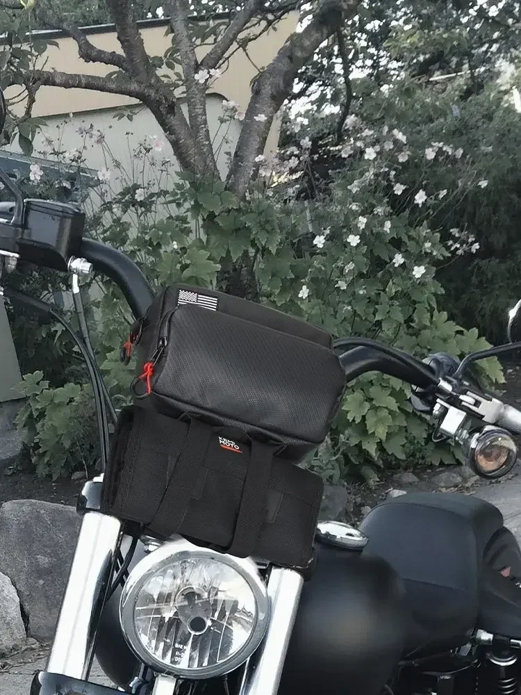 AliExpress KEMITOUR Motorcycle Handlebar Bag Universal Bike Handle Bar Front Fork Tool Bag for Cruiser Softail Dyna Sportster Dirtbike Sissy Bar Bag