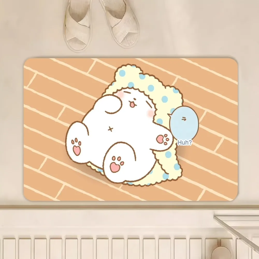 MINISO Cartoon Cute S-Sanrio M-Moppu D Floor Mat Bedroom Kitchen Door Bath House Super Absorbent Foot Non-slip