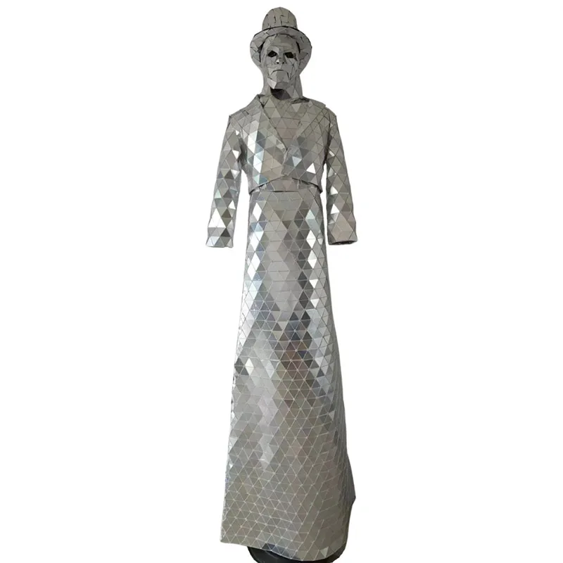 

Женский роскошный зеркальный танцевальный костюм, элитный костюм на ходулях, костюм для выступлений, блестящее платье для сценического шоу для современного танца