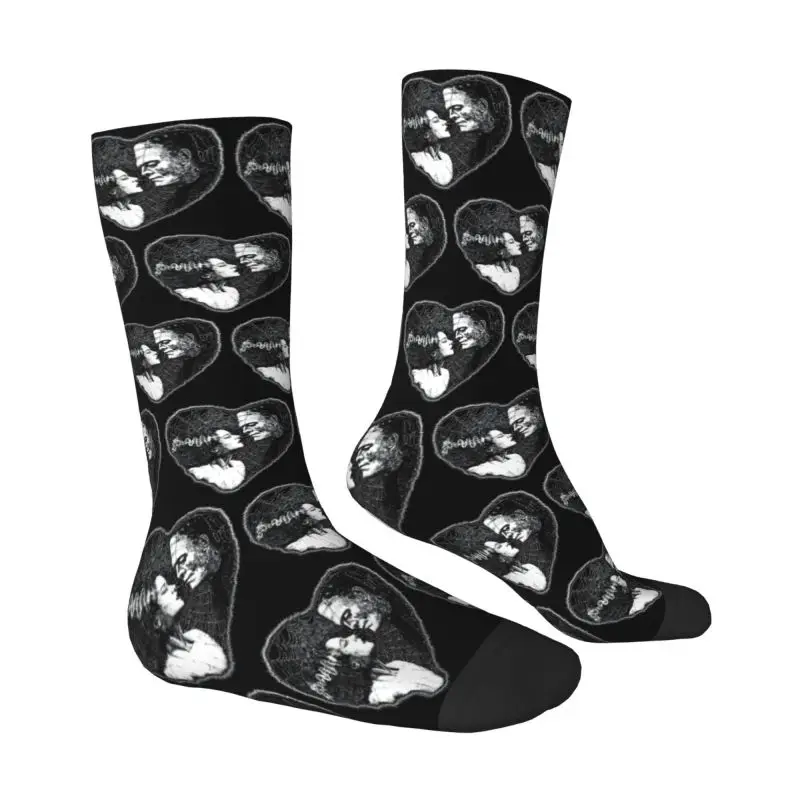 Fashion Mens Horror Movie Bride Of Frankenstein Dress Socks Unisex Breathbale Warm 3D Printing Halloween Horror Film Crew Socks