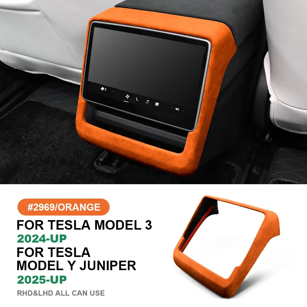 

For Tesla Model 3 Highland 2024+ & Model Y Juniper 2025+ Rear Screen Frame Cover Italian Suede Anti-Scratch Interior Accessories
