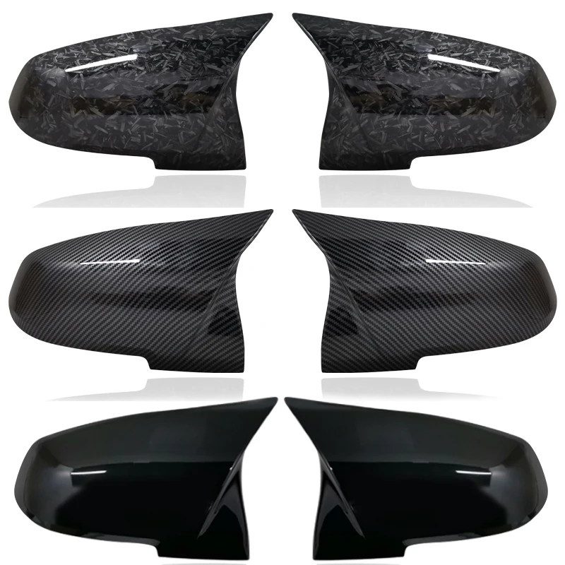 2 Pieces Rearview Mirror Cover Cap Carbon Black for BMW Series 1 2 3 4 X M 220i 328i 420i F20 F21 F22 F23 F30 F32 F33 F36 X1