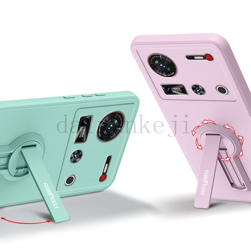 Phone Case For ZTE Nubia Z70 Z80 Ultra Z60Ultra Case Shockproof Silicone Soft Cover With Holder Bracket Screen Protector