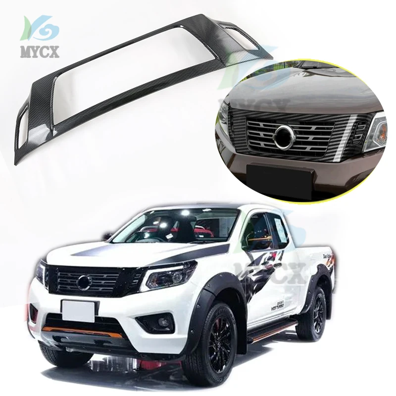 

For Nissan Navara NP300 ST 2019 - 2022 ABS ABS Chrome Front Bottom Center Grille Frame Cover Trim Protective Frame Car Styling