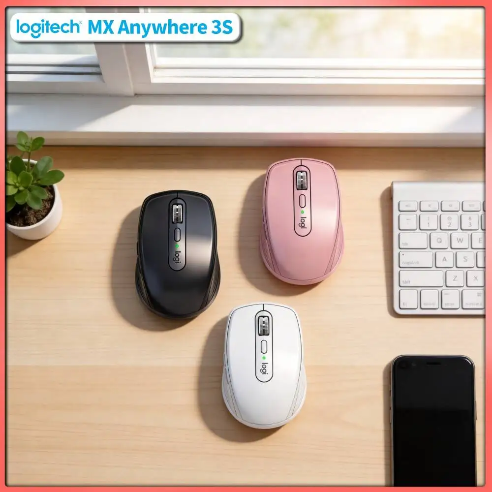 Ergonomic MX Anywhere 3S - 8K DPI, 3-Device Bluetooth, Silent Click, Perfect for Pet Grooming Class & Lecture Desk