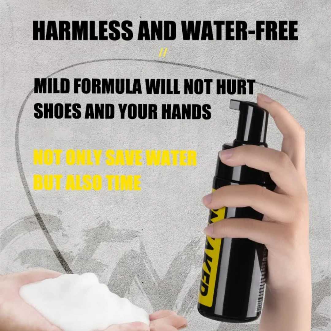 Limpiador de zapatillas de espuma sin agua, 150ML, cepillo para zapatos, traje de espuma para limpieza en seco, paño limpiador para zapatos, trabajo en bota de gamuza para zapatos blancos