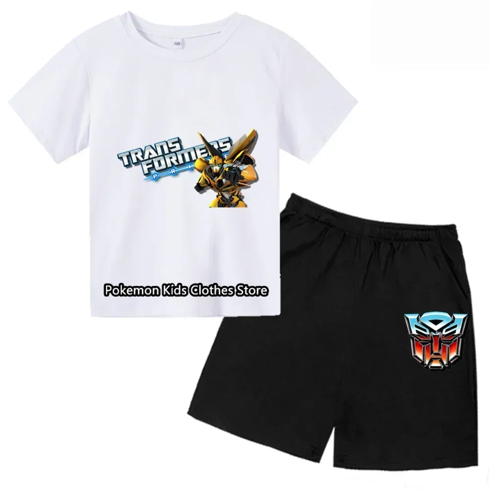 Kids T-shirt Set Transformers Tops Summer T Shirt Fashion Kids Short Sleeve Anime T-shirt Boy Girl Tshirt Children Clothing