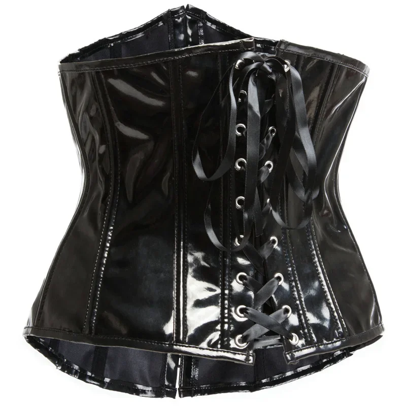 PU Leather  Steampunk Corset Waist Trainer Corset Polyester WOMEN Bustiers & Corsets