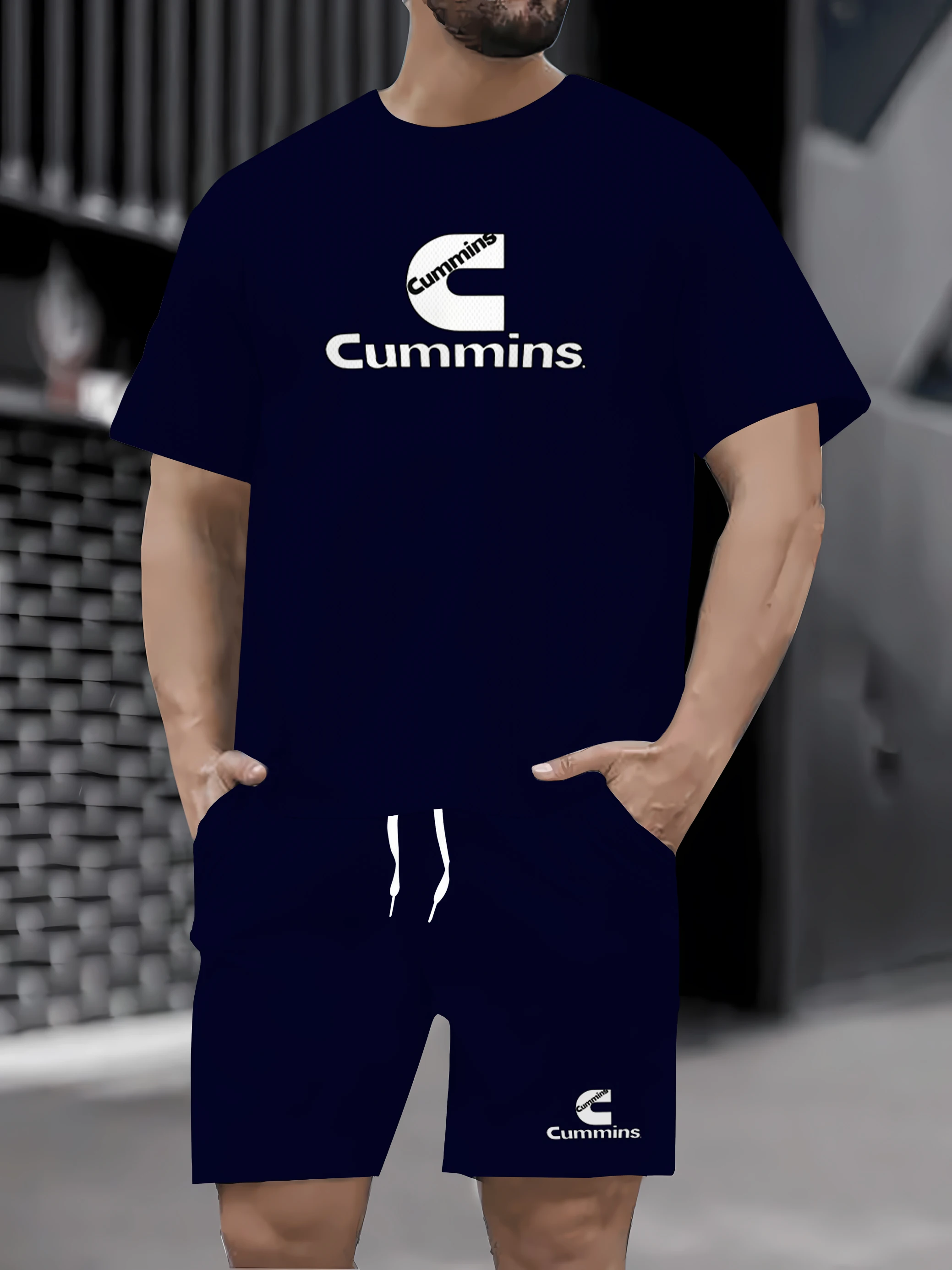 

Summer 2025 men's luxury sportswear set, casual fitness T-shirt and shorts two-piece set, short sleeved