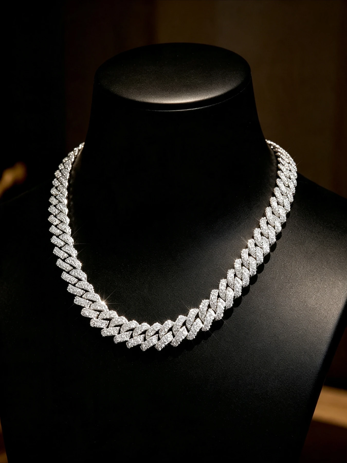 14Mm Double Row Cuban Chain Hip Hop Chilled Men's Chain 2 Rows VVS Cuban Chain, Street Hip Hop Culture Trend Jewelry